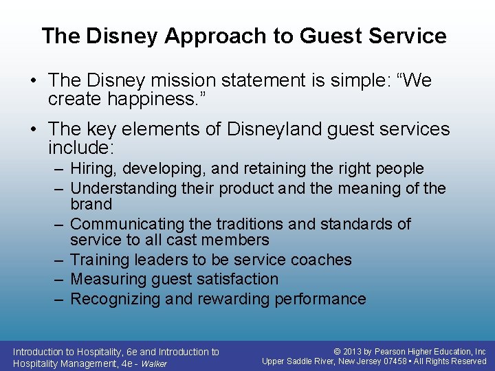 The Disney Approach to Guest Service • The Disney mission statement is simple: “We The Disney Approach to Guest Service • The Disney mission statement is simple: “We