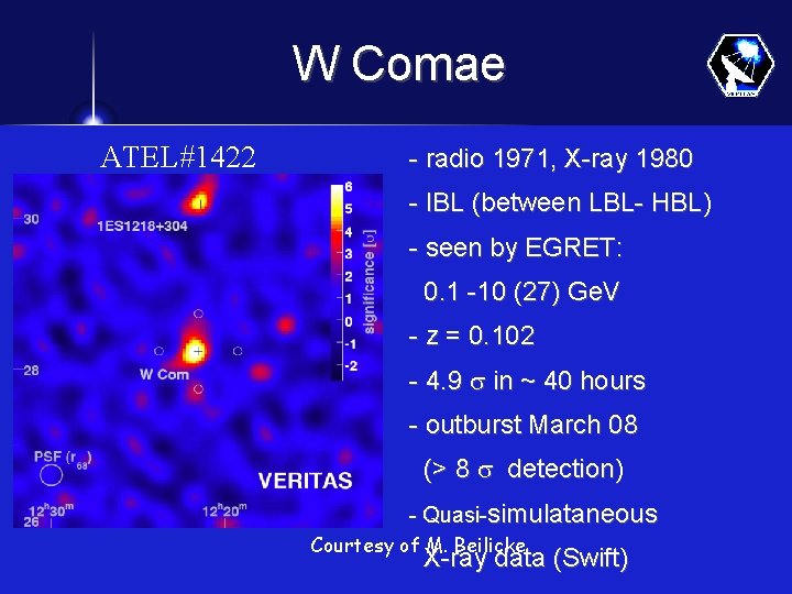 W Comae ATEL#1422 - radio 1971, X-ray 1980 - IBL (between LBL- HBL) -