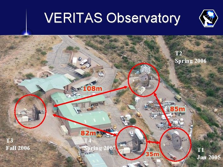 VERITAS Observatory T 2 Spring 2006 T 3 Fall 2006 T 4 Spring 2007