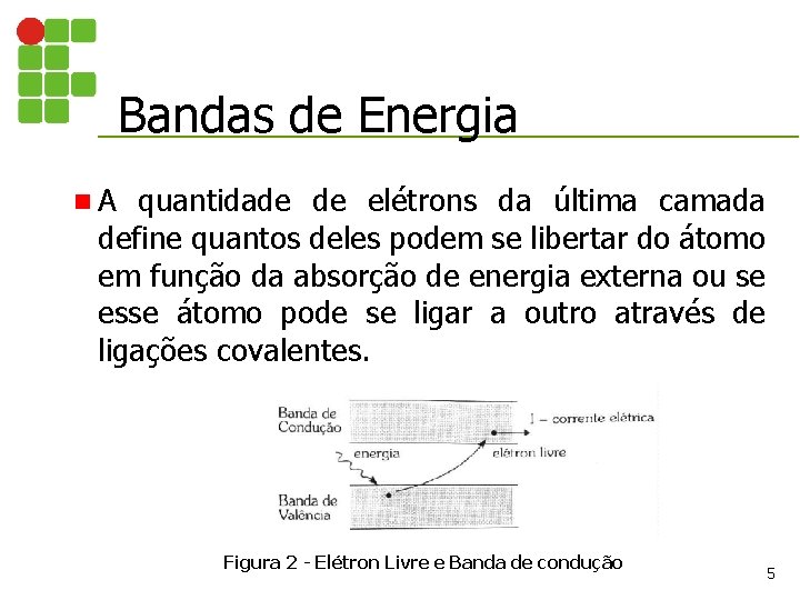 Bandas de Energia n. A quantidade de elétrons da última camada define quantos deles