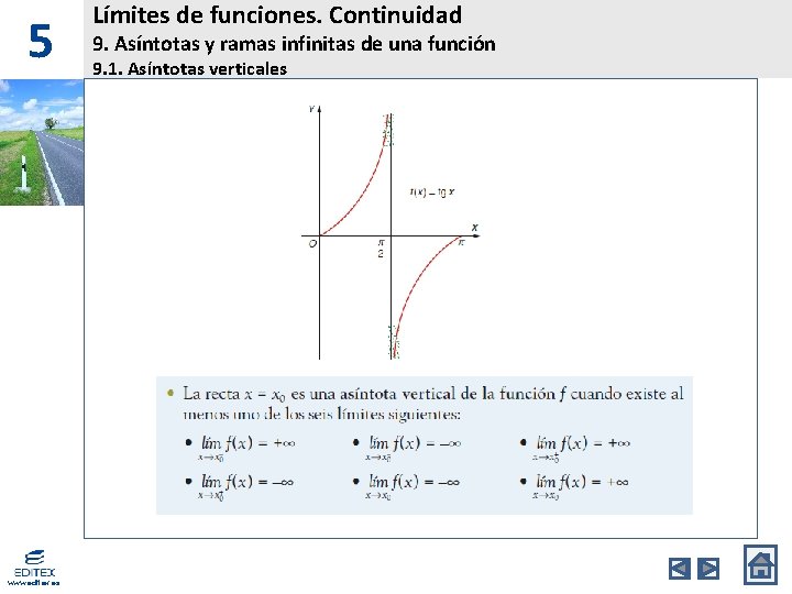 5 www. editex. es Límites de funciones. Continuidad 9. Asíntotas y ramas infinitas de