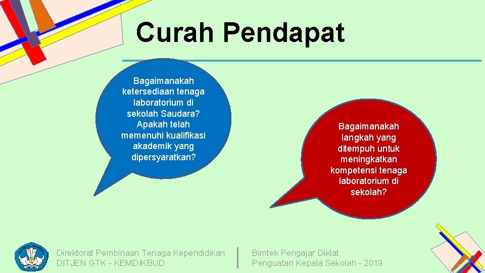 Curah Pendapat Bagaimanakah ketersediaan tenaga laboratorium di sekolah Saudara? Apakah telah memenuhi kualifikasi akademik