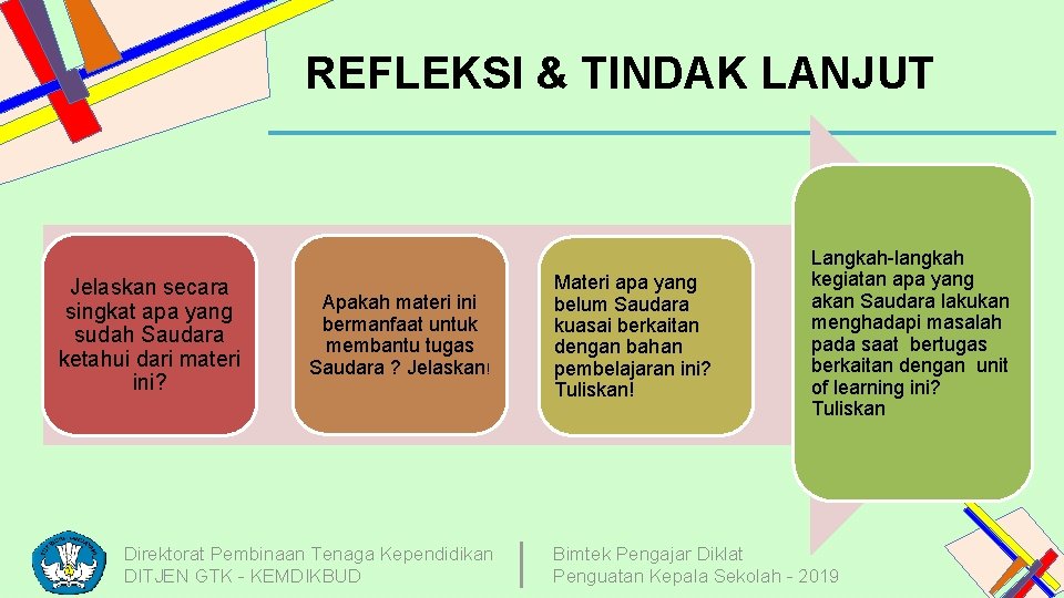 REFLEKSI & TINDAK LANJUT Jelaskan secara singkat apa yang sudah Saudara ketahui dari materi