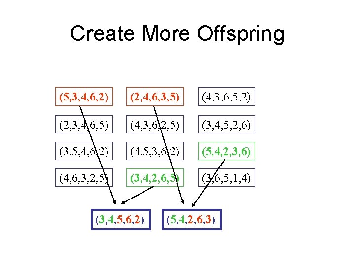 Create More Offspring (5, 3, 4, 6, 2) (2, 4, 6, 3, 5) (4,
