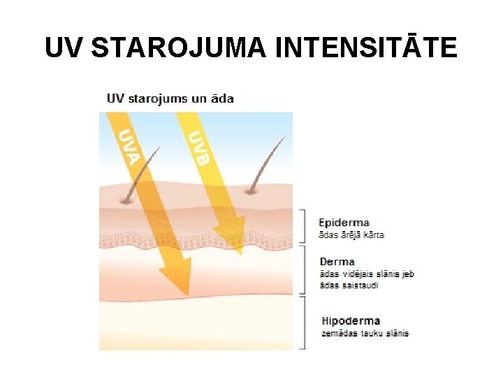 UV STAROJUMA INTENSITĀTE 