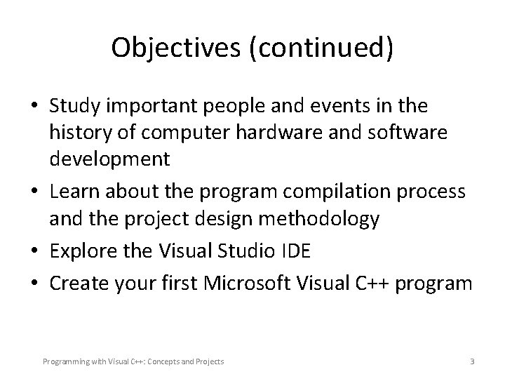 Programming with Visual C Concepts and Projects Chapter