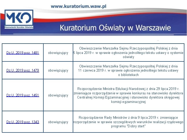 Dz. U. 2019 poz. 1481 Dz. U. 2019 poz. 1479 Dz. U. 2019 poz.