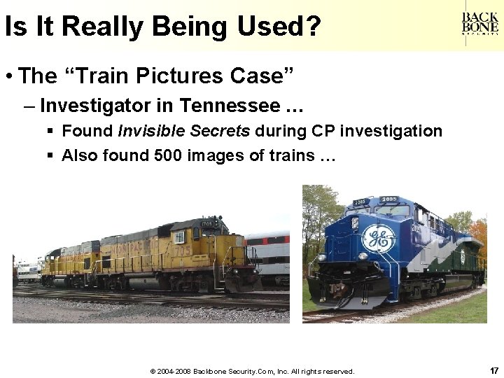 A Net-Centric Do. D NII/CIO Is It Really Being Used? • The “Train Pictures