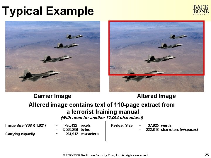 A Net-Centric Do. D NII/CIO Typical Example Carrier Image Altered image contains text of