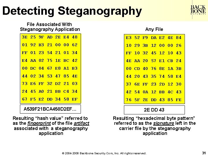 A Net-Centric Do. D NII/CIO Detecting Steganography File Associated With Steganography Application Any File