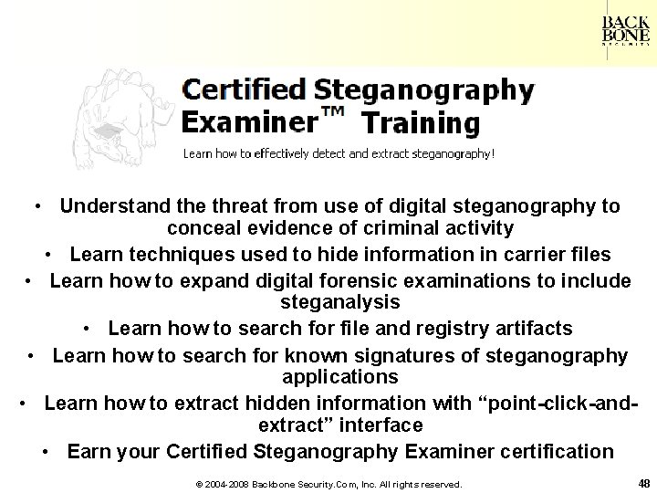 A Net-Centric Do. D NII/CIO • Understand the threat from use of digital steganography