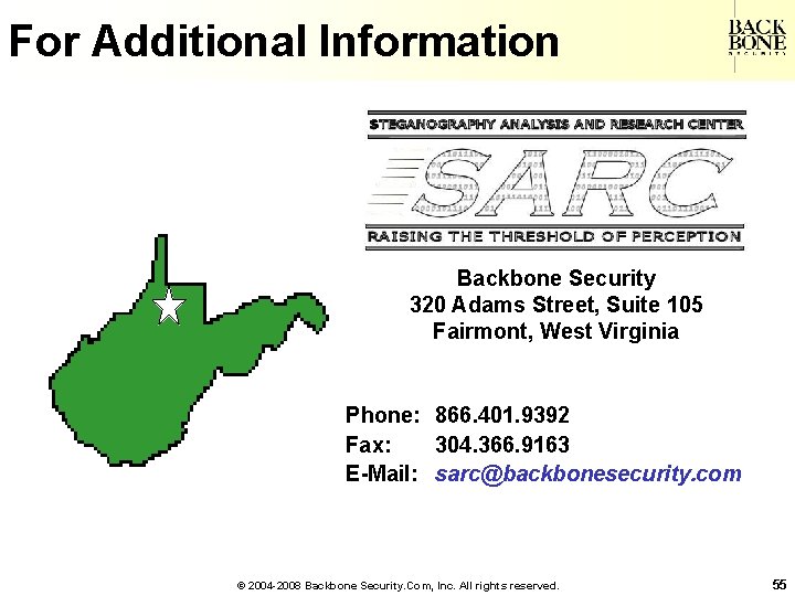 A Net-Centric Do. D NII/CIO For Additional Information Backbone Security 320 Adams Street, Suite
