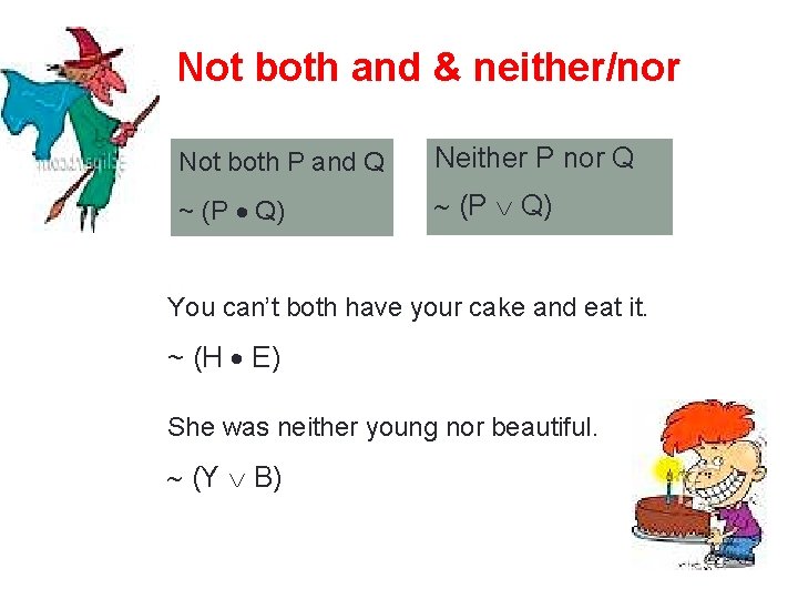 Not both and & neither/nor Not both P and Q Neither P nor Q