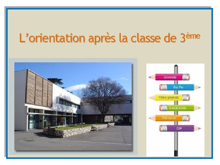 L’orientation après la classe de 3ème 