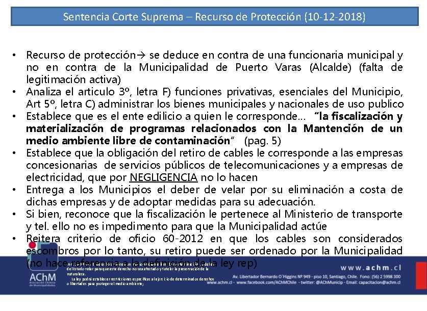 Sentencia Corte Suprema – Recurso de Protección (10 -12 -2018) • Recurso de protección