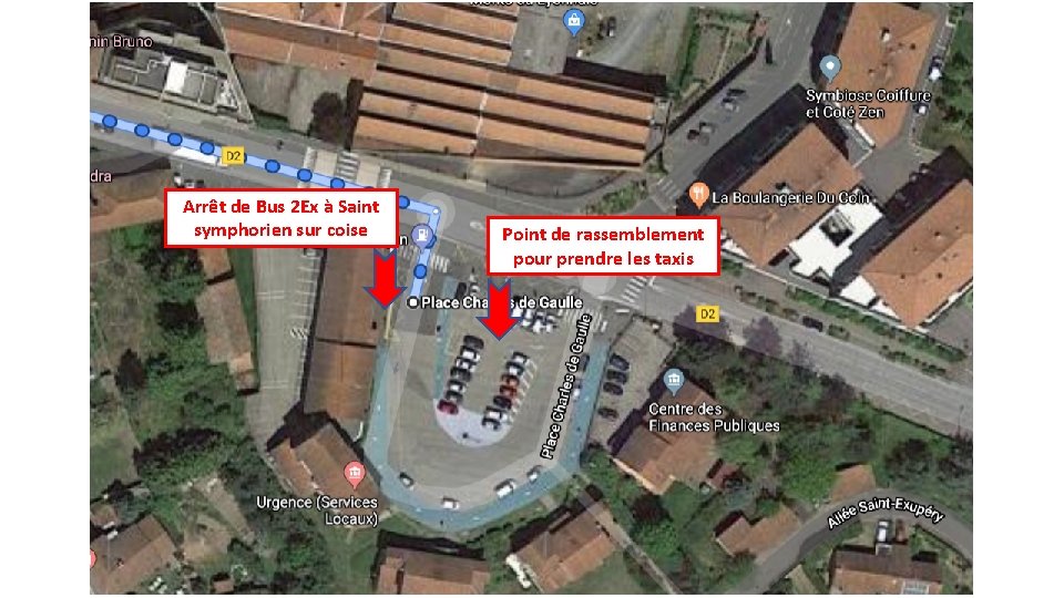 Arrêt de Bus 2 Ex à Saint symphorien sur coise Point de rassemblement pour