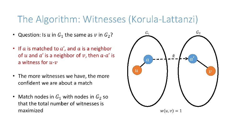 The Algorithm: Witnesses (Korula-Lattanzi) The Algorithm: Witnesses (Korula-Lattanzi)