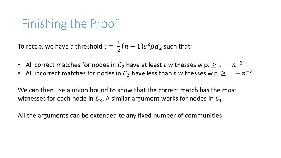 Finishing the Proof 