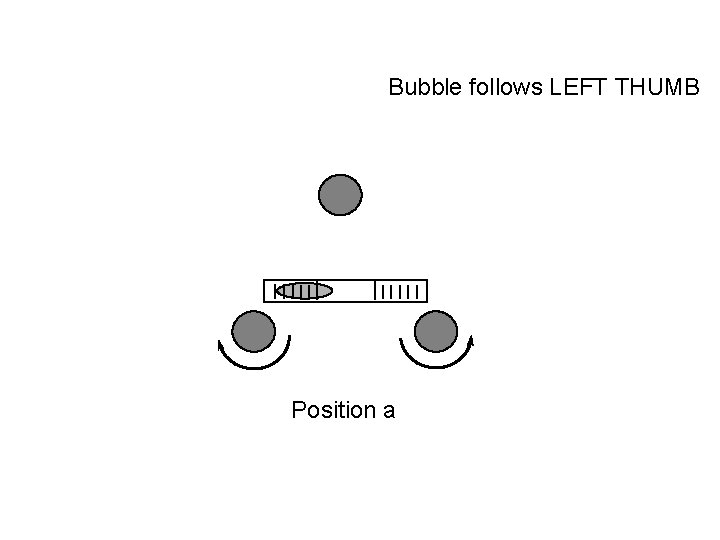 Bubble follows LEFT THUMB Position a 