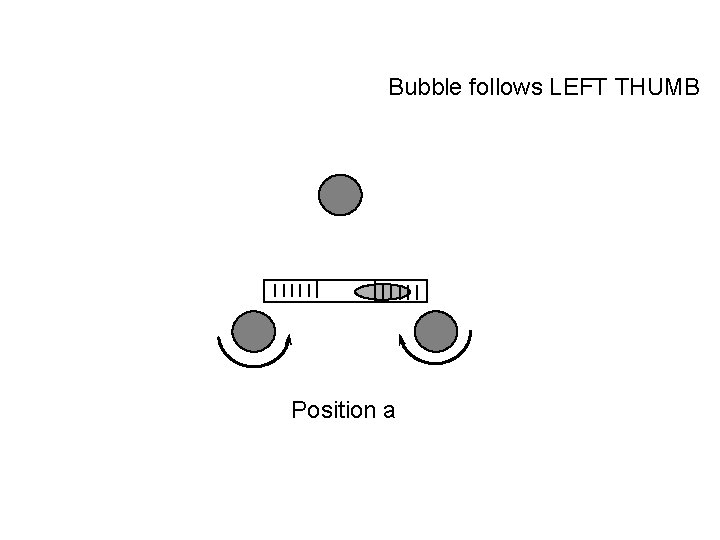 Bubble follows LEFT THUMB Position a 