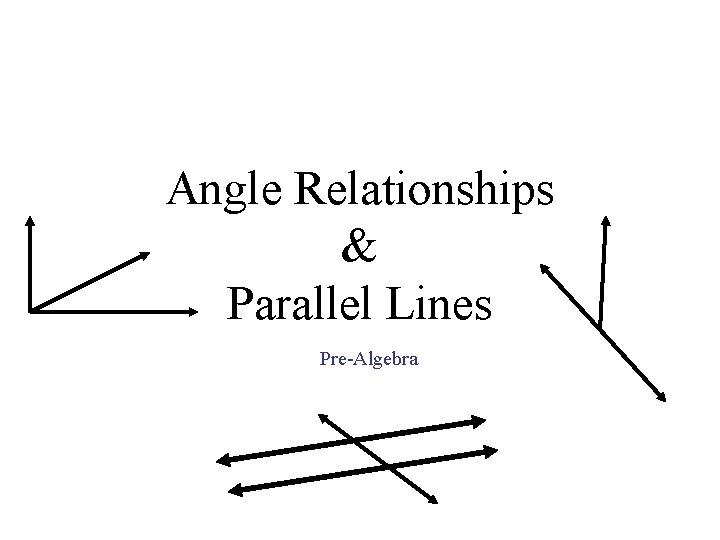 Angle Relationships & Parallel Lines Pre-Algebra 