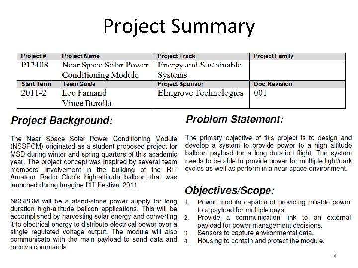 Project Summary 4 