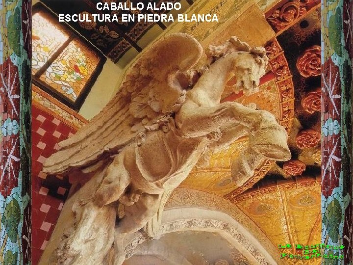 CABALLO ALADO ESCULTURA EN PIEDRA BLANCA 