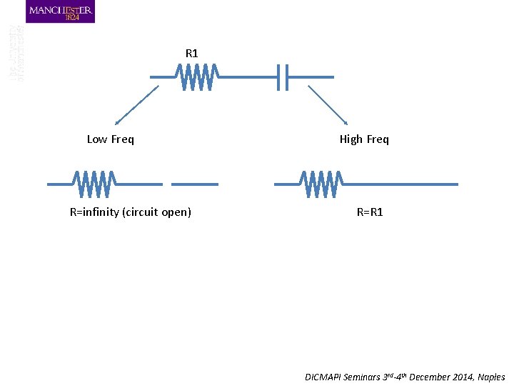 R 1 Low Freq R=infinity (circuit open) High Freq R=R 1 DICMAPI Seminars 3