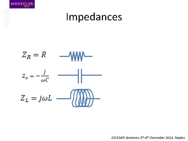 Impedances DICMAPI Seminars 3 rd-4 th December 2014, Naples 