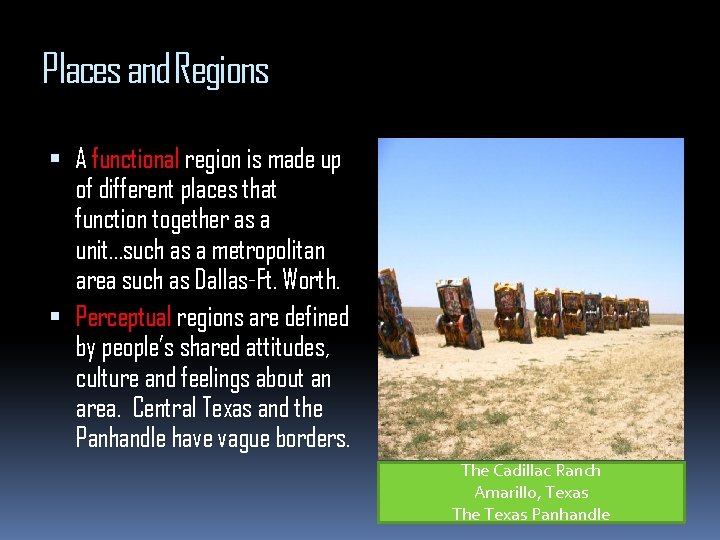 Places and Regions A functional region is made up of different places that function Places and Regions A functional region is made up of different places that function