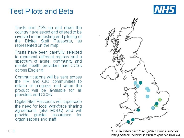 Test Pilots and Beta Trusts and ICSs up and down the country have asked