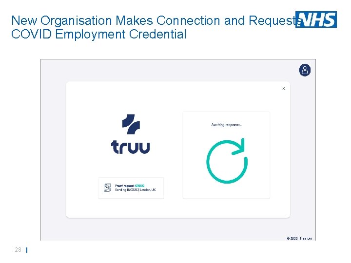 New Organisation Makes Connection and Requests COVID Employment Credential © 2020, Truu Ltd 28