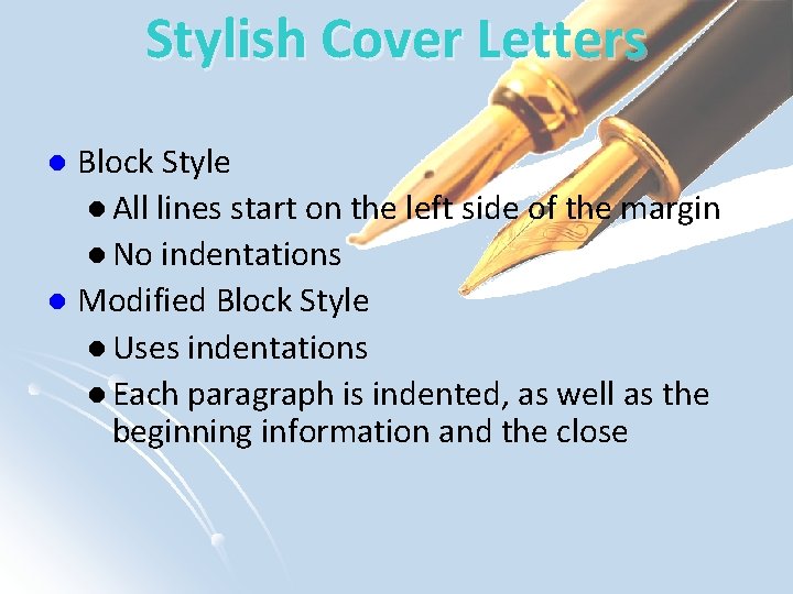 Stylish Cover Letters Block Style l All lines start on the left side of