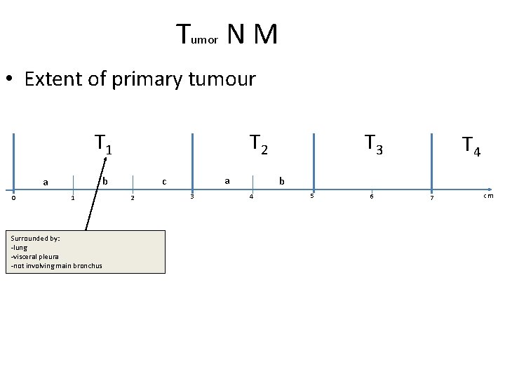 Tumor N M • Extent of primary tumour b a 0 1 Surrounded by: