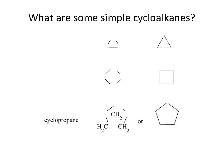 What are some simple cycloalkanes? 