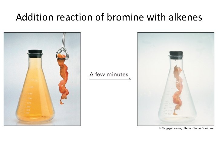 Addition reaction of bromine with alkenes 