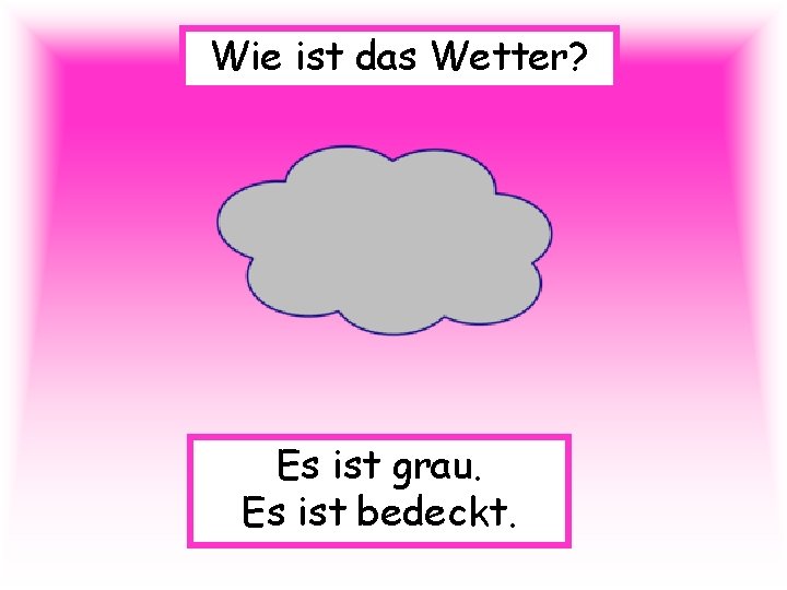 Wie ist das Wetter? Es ist grau. Es ist bedeckt. 