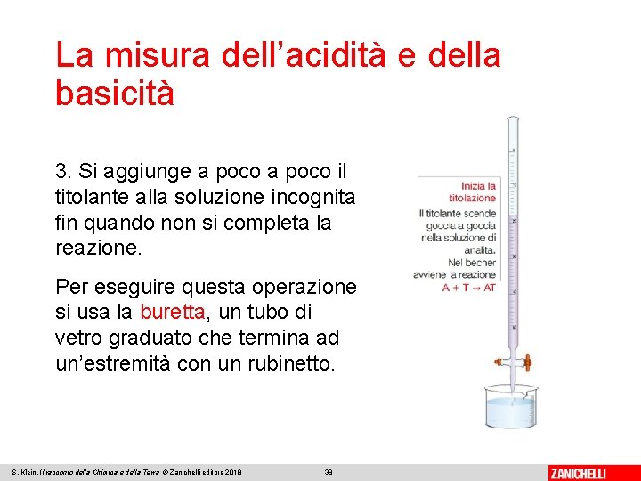 La misura dell’acidità e della basicità 3. Si aggiunge a poco il titolante alla