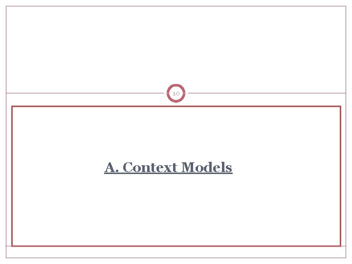 10 A. Context Models 