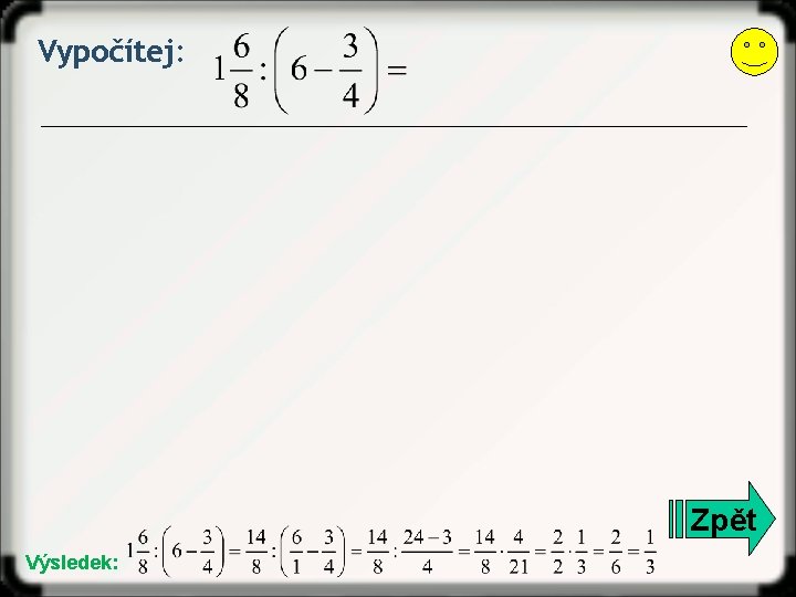 Vypočítej: Zpět Výsledek: 
