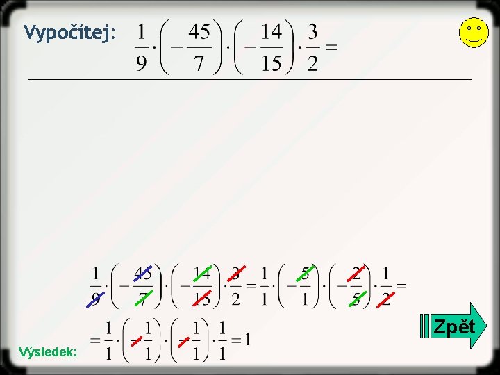 Vypočítej: Zpět Výsledek: 