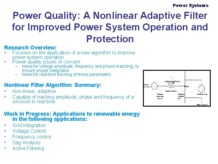 Power Systems Power Quality A Nonlinear Adaptive Filter