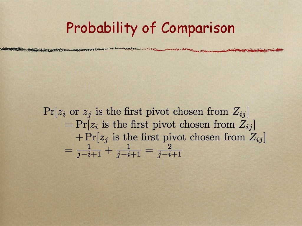 Probability of Comparison 