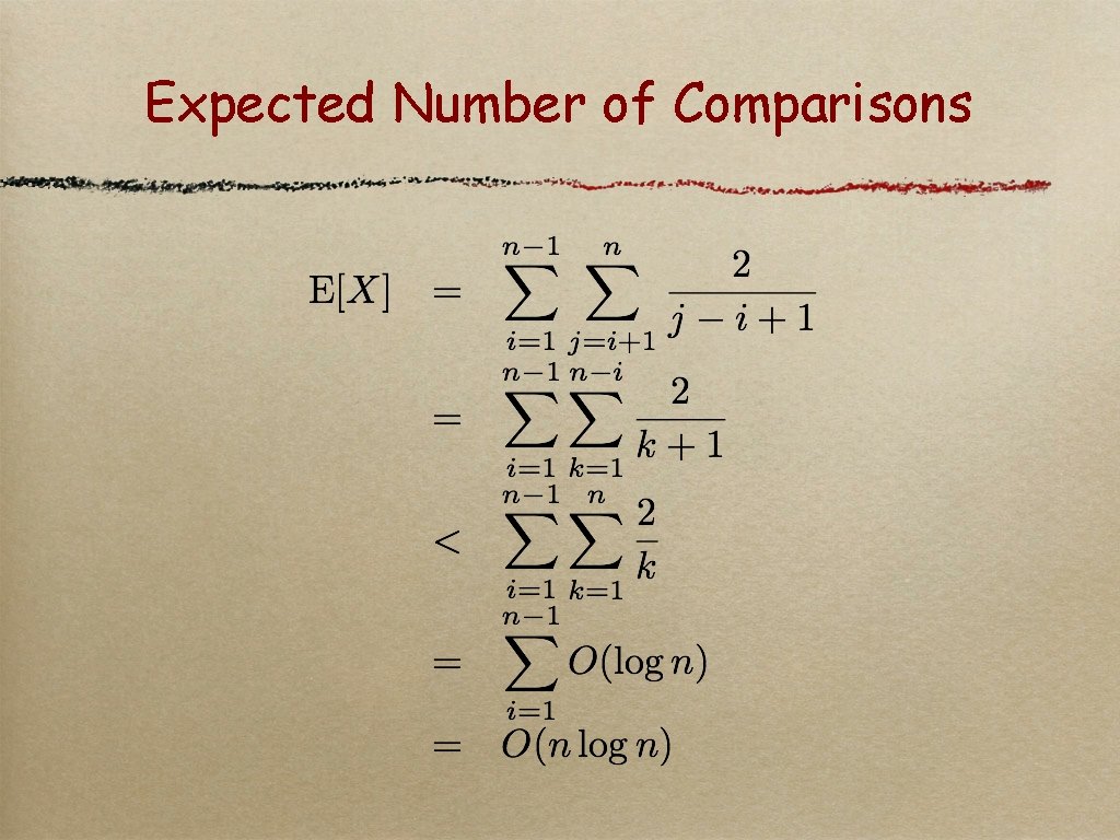 Expected Number of Comparisons 