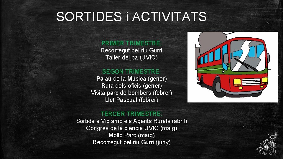 SORTIDES i ACTIVITATS PRIMER TRIMESTRE: Recorregut pel riu Gurri Taller del pa (UVIC) SEGON
