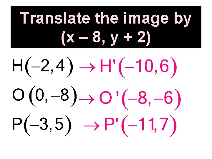 Translate the image by (x – 8, y + 2) 