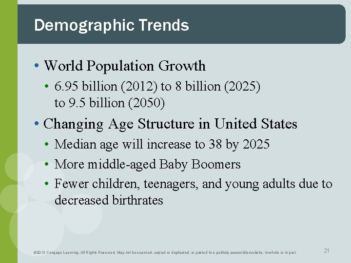 Demographic Trends • World Population Growth • 6. 95 billion (2012) to 8 billion