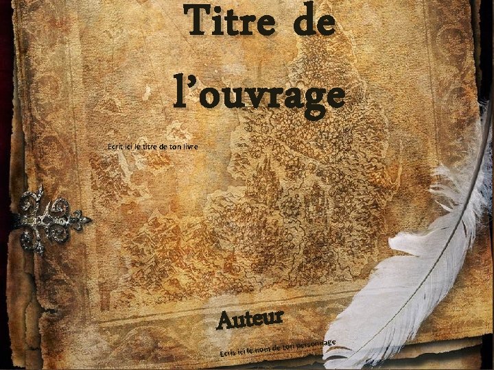 Titre de l’ouvrage Ecrit ici le titre de ton livre Auteur ge n personna