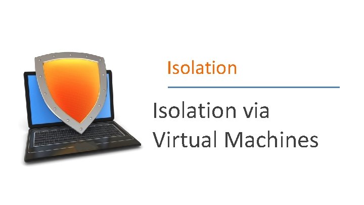 Isolation via Virtual Machines Dan Boneh 