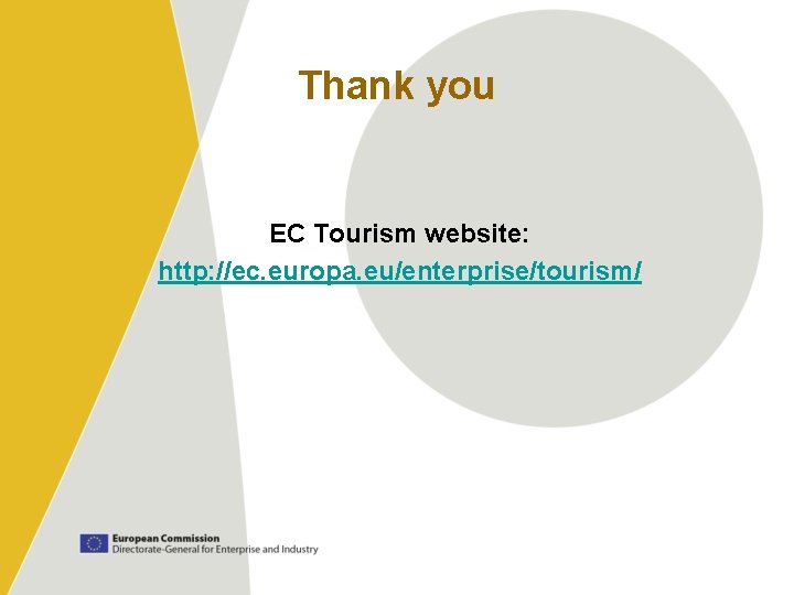 Thank you EC Tourism website: http: //ec. europa. eu/enterprise/tourism/ 